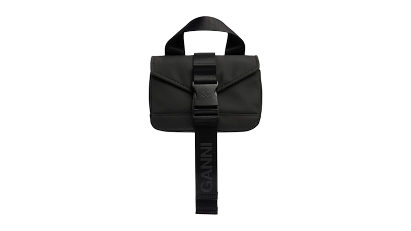 Ganni Mini Tech Satchel Bag Black
