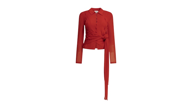 Ganni Polo Buttons Shirt Red