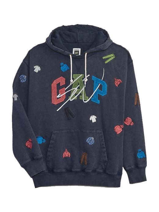Gap Re-Issue × Sean Wotherspoon Embroidered Arch Logo Hoodie Blue