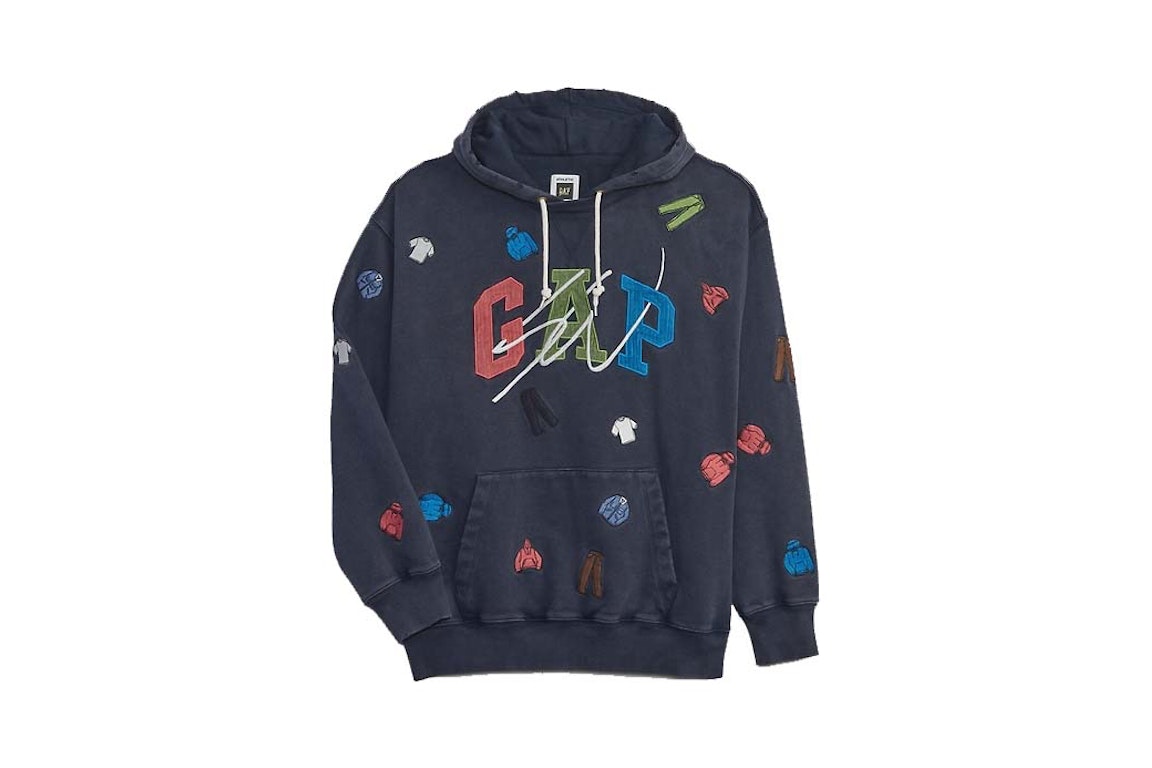 Pre-owned Gap Re-issue × Sean Wotherspoon Embroidered Arch Logo Hoodie Blue