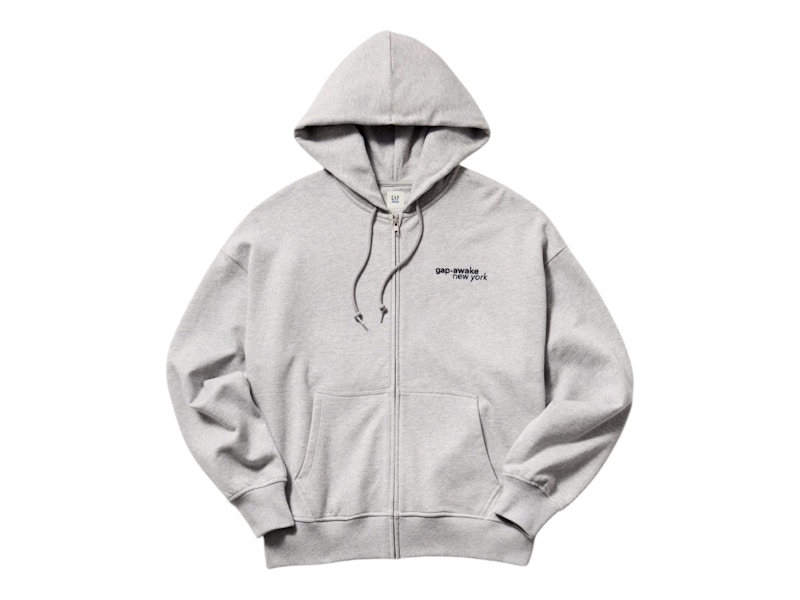 Gap x Awake NY Heavyweight Oversized Logo Zip Hoodie Awake Heather