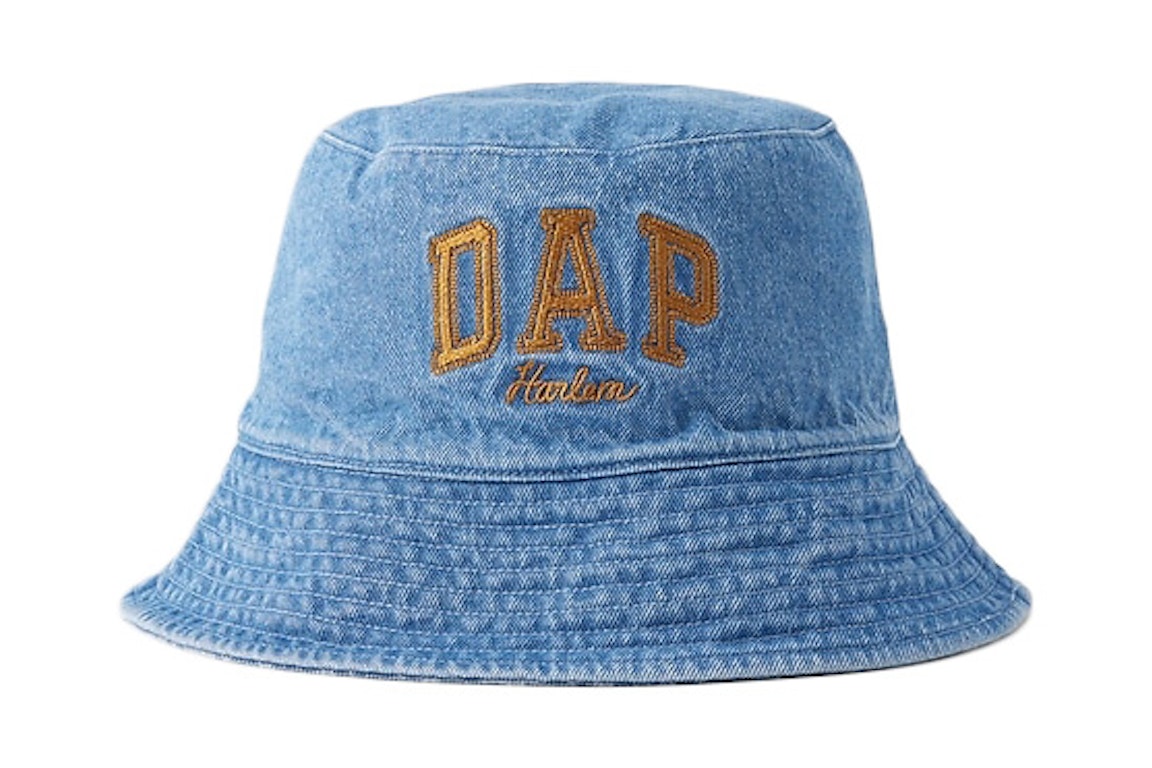 Pre-owned Gap X Dap Reversible Logo Denim Bucket Hat Light Indigo