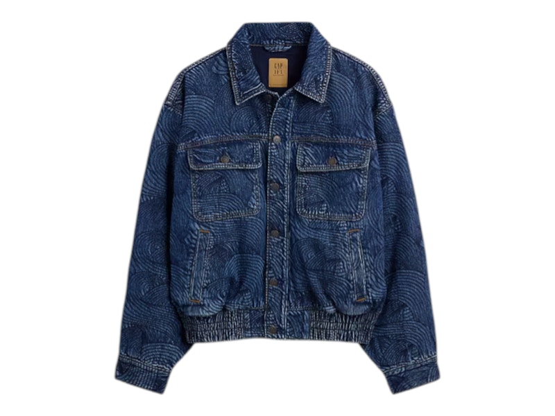 Gap x HFR Daveed Baptiste Embroidered Denim Bomber Jacket Medium