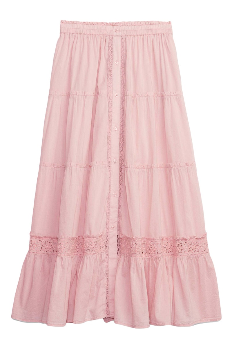 Gap x LoveShackFancy Tiered Maxi Skirt Pink - FW23 - US