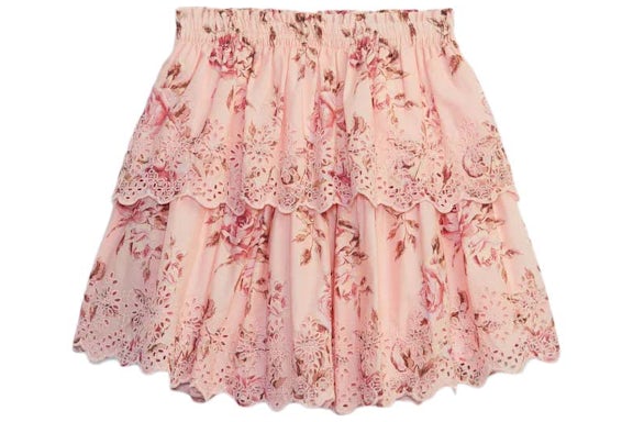 Gap x LoveShackFancy Floral Flippy Skirt Pink Multi Floral
