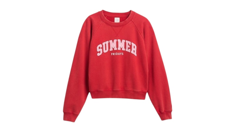 Gap x Summer Fridays Oversized Raglan Logo Sweatshirt Modern Red