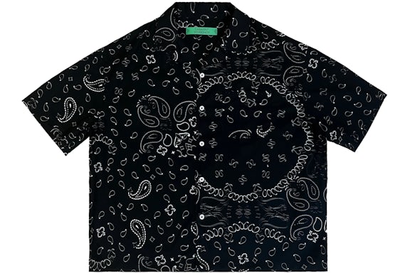 Garment Workshop Cotone Bandana Paisley Camicia Estiva Chaos Nero