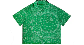Garment Workshop Cotton Bandana Paisley Summer Shirt Emerald Green