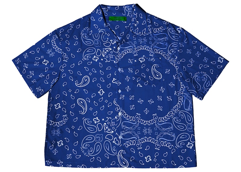 Blue bandana supreme short sleeve button down sale