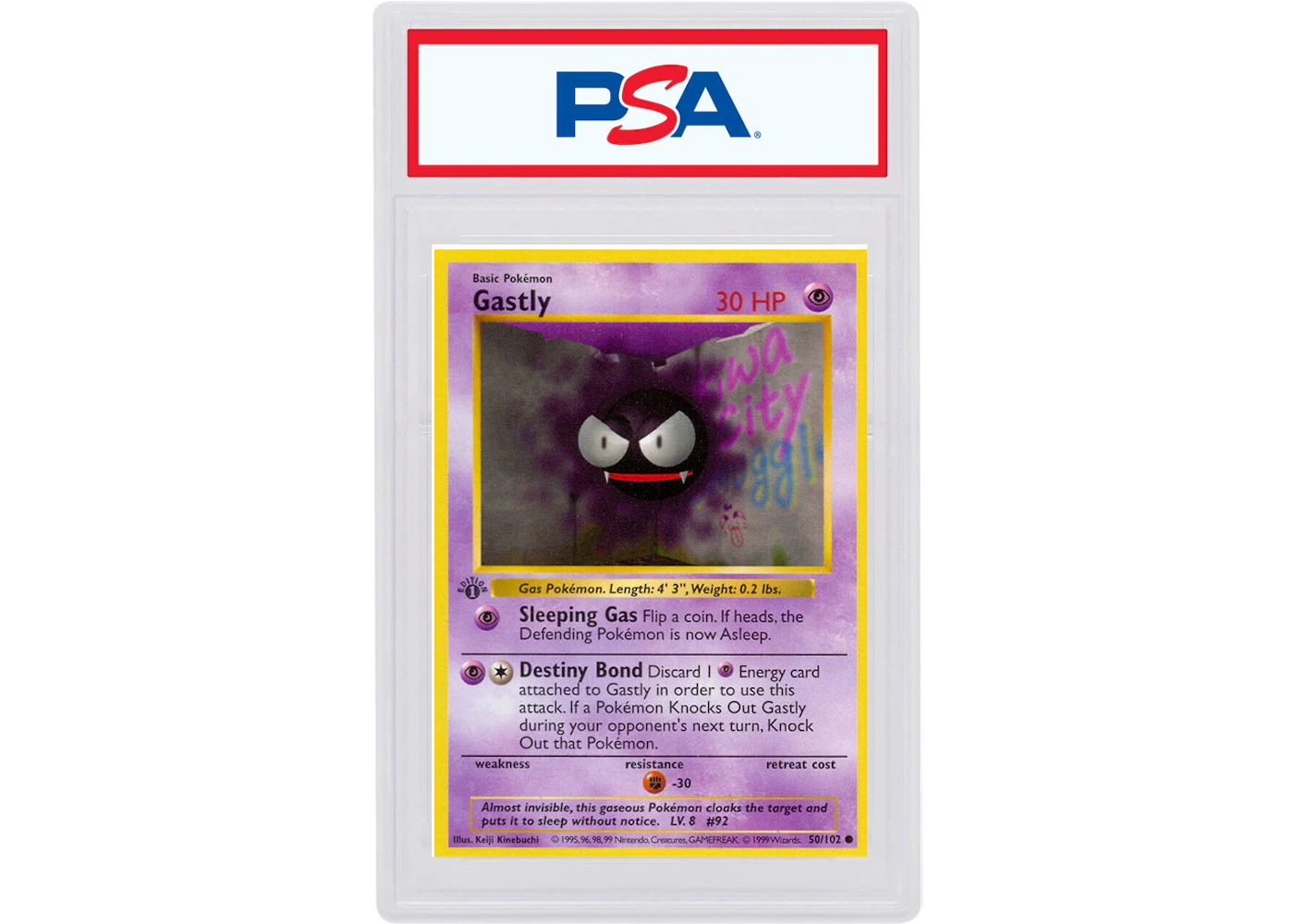 Gastly 1999 Pokemon TCG Base Set 1st Edition #50/102 (PSA or BGS Graded) - 1999 - US Gastly 1999 Pokemon TCG Base Set 1st Edition #50/102 (PSA or BGS Graded) - 1999 - US