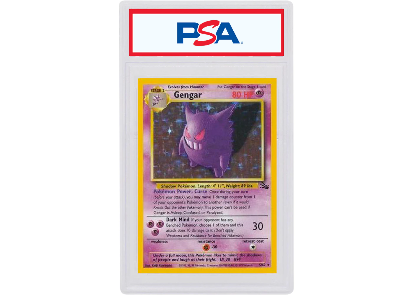 Gengar-Holo 1999 Pokemon TCG Fossil #5/62 (PSA or BGS Graded) - 1999 - GB Gengar-Holo 1999 Pokemon TCG Fossil #5/62 (PSA or BGS Graded) - 1999 - GB