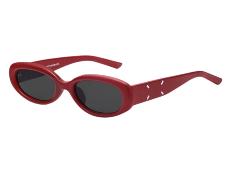 【Maison Margiela X GENTLE MONSTER】 MM206 Leather LR1 Gentle Monster Maison Margiela Sunglasses Red Gray (MM206