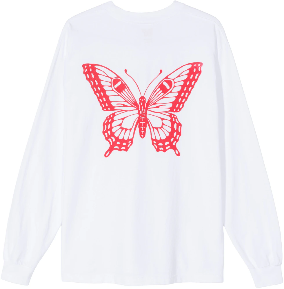 Girls Don't Cry Butterfly L/S T-Shirt White 男装- FW19 - CN