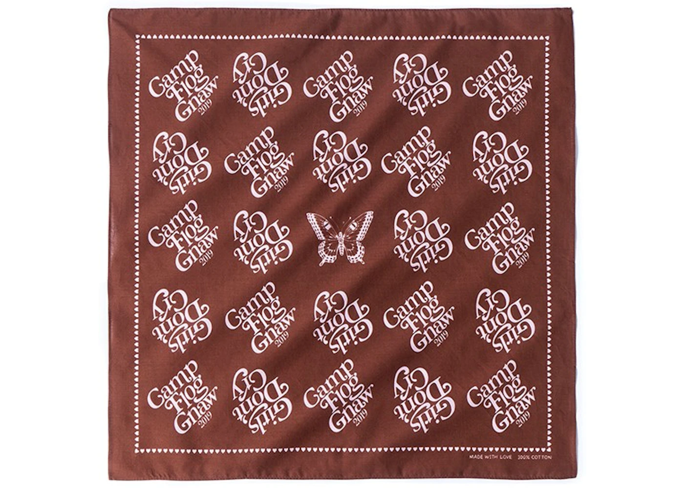 Girls Don't Cry Camp Flog Gnaw 2019 Pattern Bandana Brown - FW19 - US Girls Don't Cry Camp Flog Gnaw 2019 Pattern Bandana Brown - FW19 - US