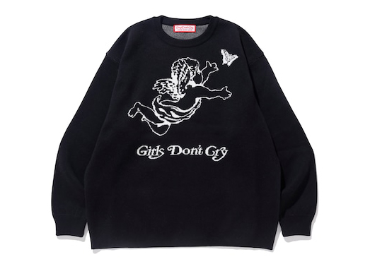 Girls Don't Cry GDC Angel Logo Knit Sweater Black White Men's 