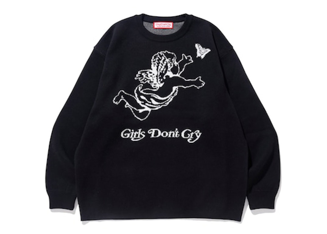 Pre-owned Girls Don't Cry Girls Dont Cry Gdc Angel Logo Knit Sweater Black White