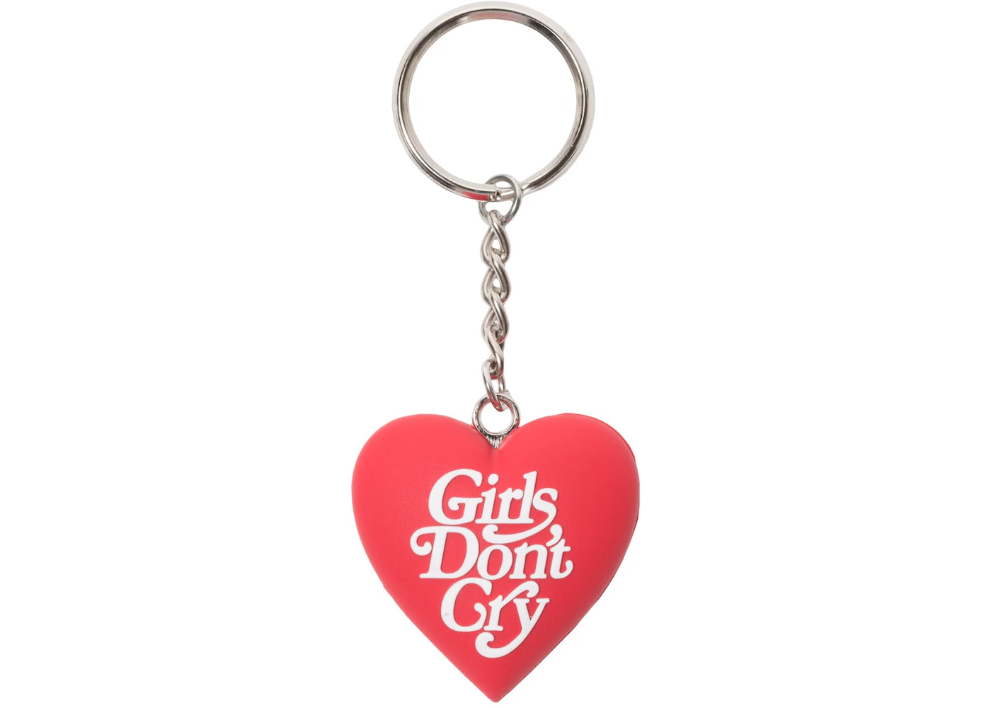Girls Don't Cry Heart Keychain Red