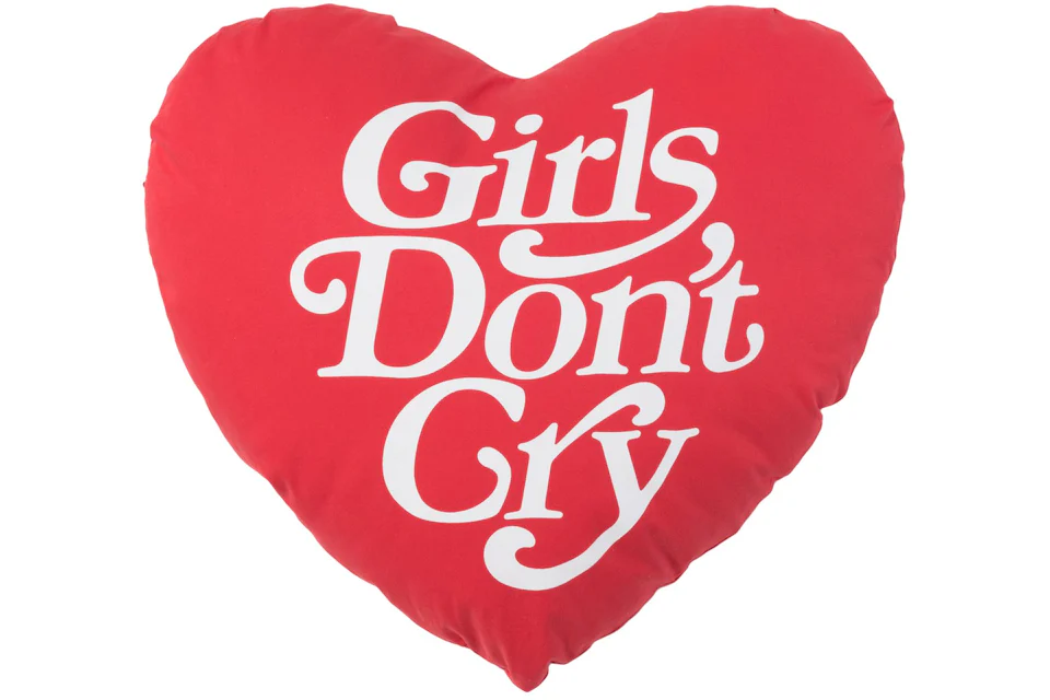 Girls Don't Cry Heart Shape Pillow Red