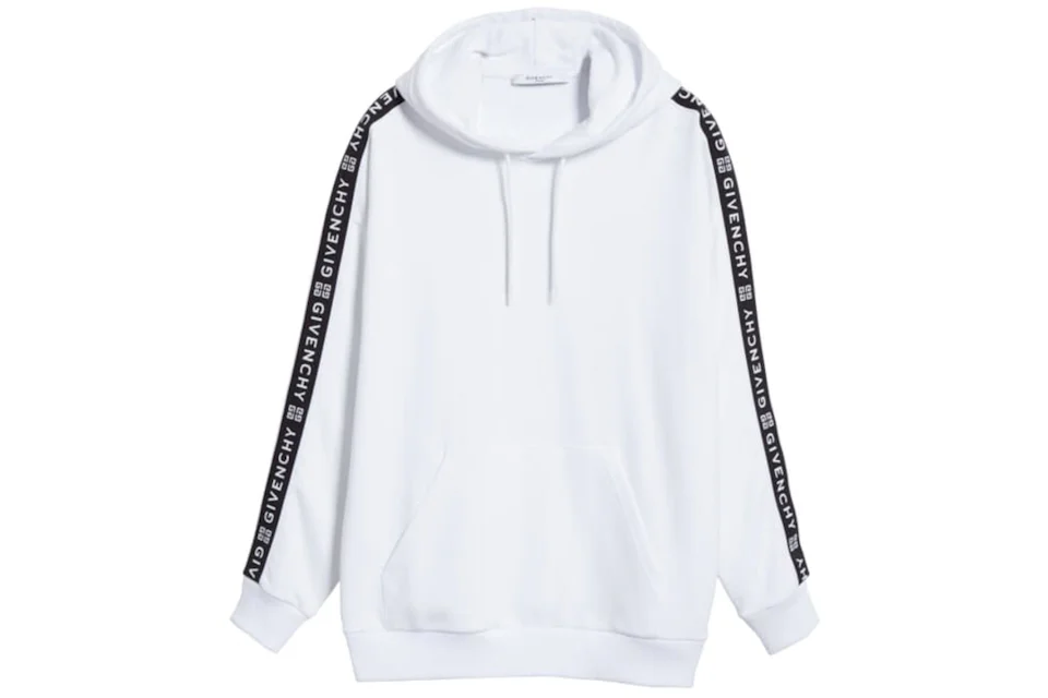 Givenchy 4G Branded Logo Tape Hoodie White