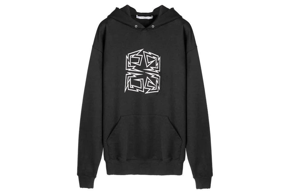 Givenchy 4G Lightning Bolt Print Hooded Sweatshirt Black
