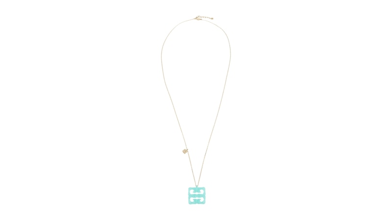 Women's Givenchy 4G Liquid Gold Pendant Necklace in Aqua Green