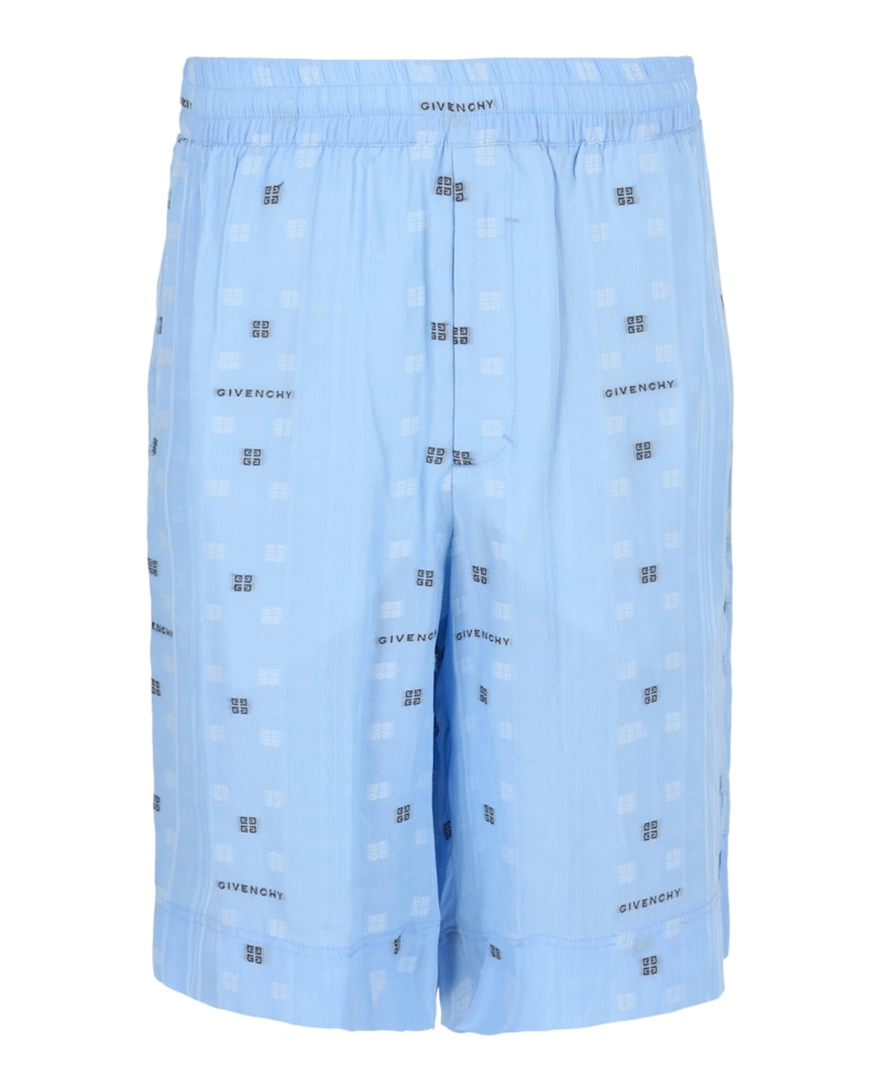 Givenchy 4G Logo Print Shorts Navy Light Blue