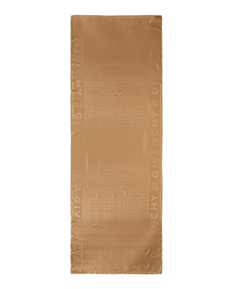 Givenchy 4G Monogram Silk Scarf Camel