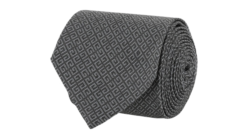 Givenchy 4G Pattern Silk Tie Medium Grey / Elephant Grey