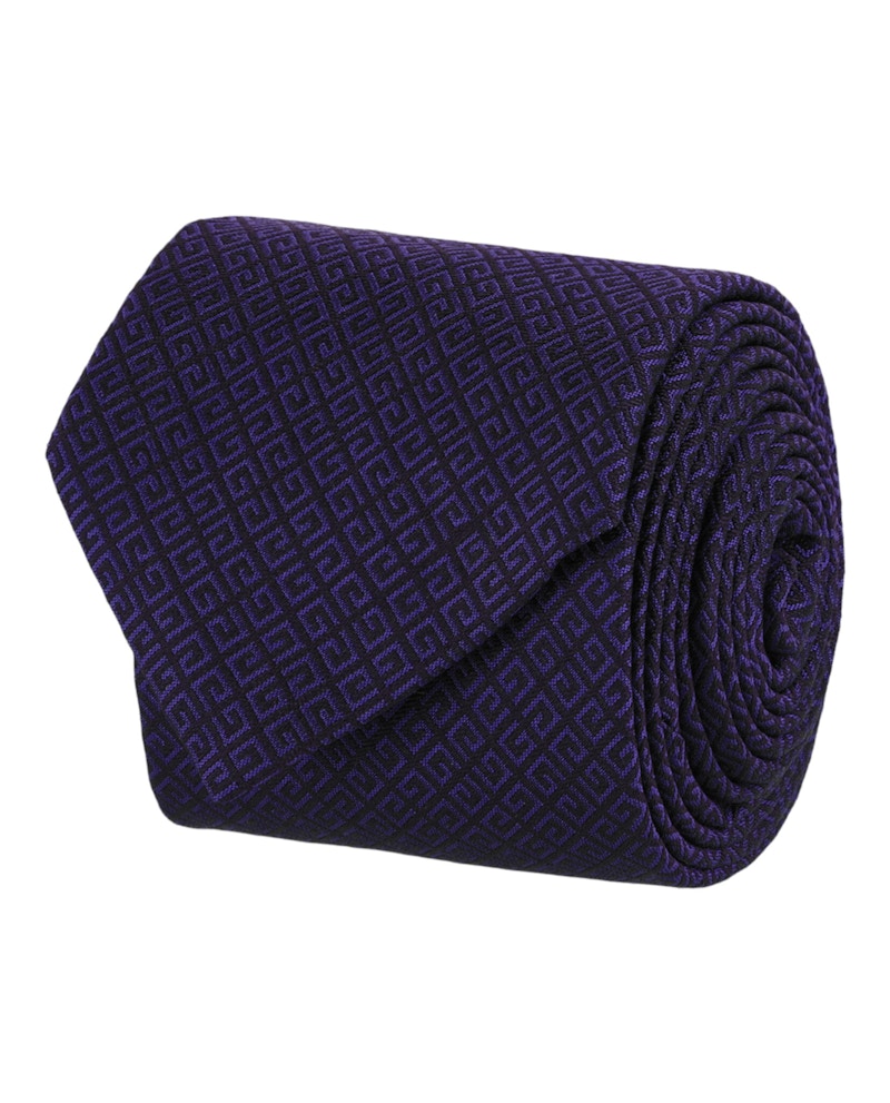 Givenchy 4G Pattern Silk Tie Purple Tonal