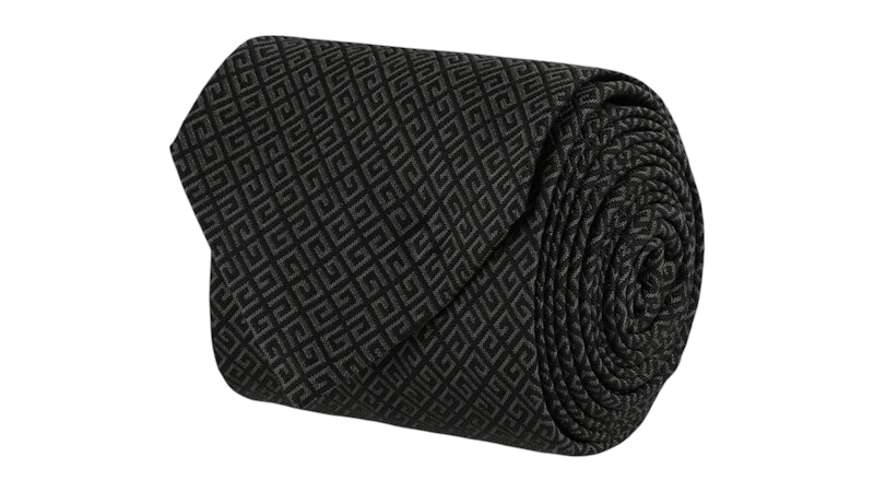 Givenchy 4G Pattern Silk Tie Tonal Black
