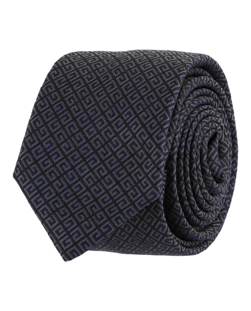 Pre-owned Givenchy Men's  4g Silk Tie In Black