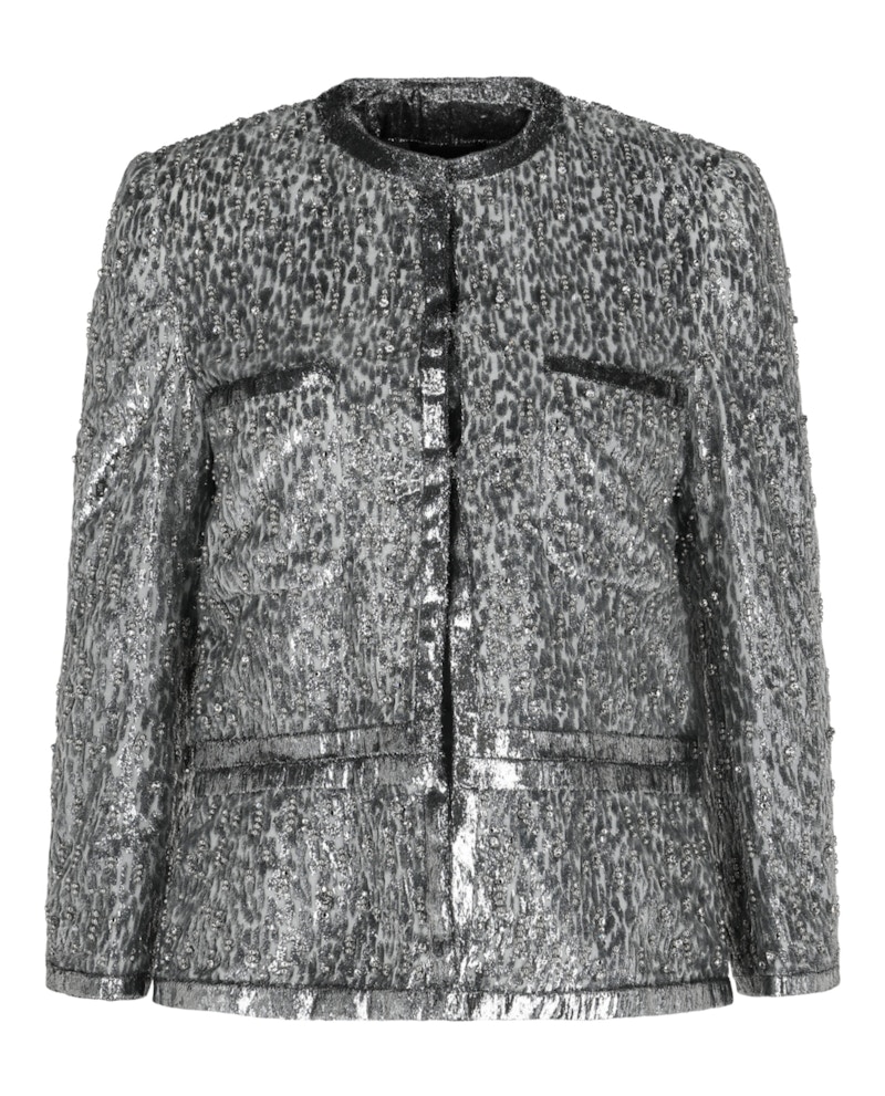 Givenchy Animal Print Single-Breasted Jacket Silver