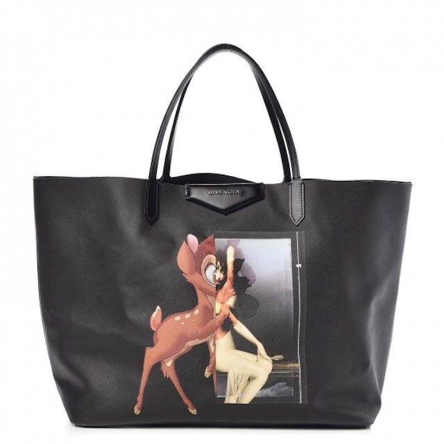 Givenchy Black Bambi Print Coated Canvas and Leather Antigona Shopper Tote  For Sale at 1stDibs