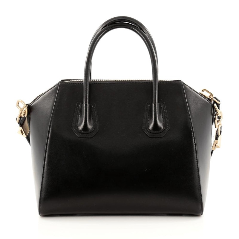 Givenchy Antigona Tote Glazed Medium Black in Leather with Gold