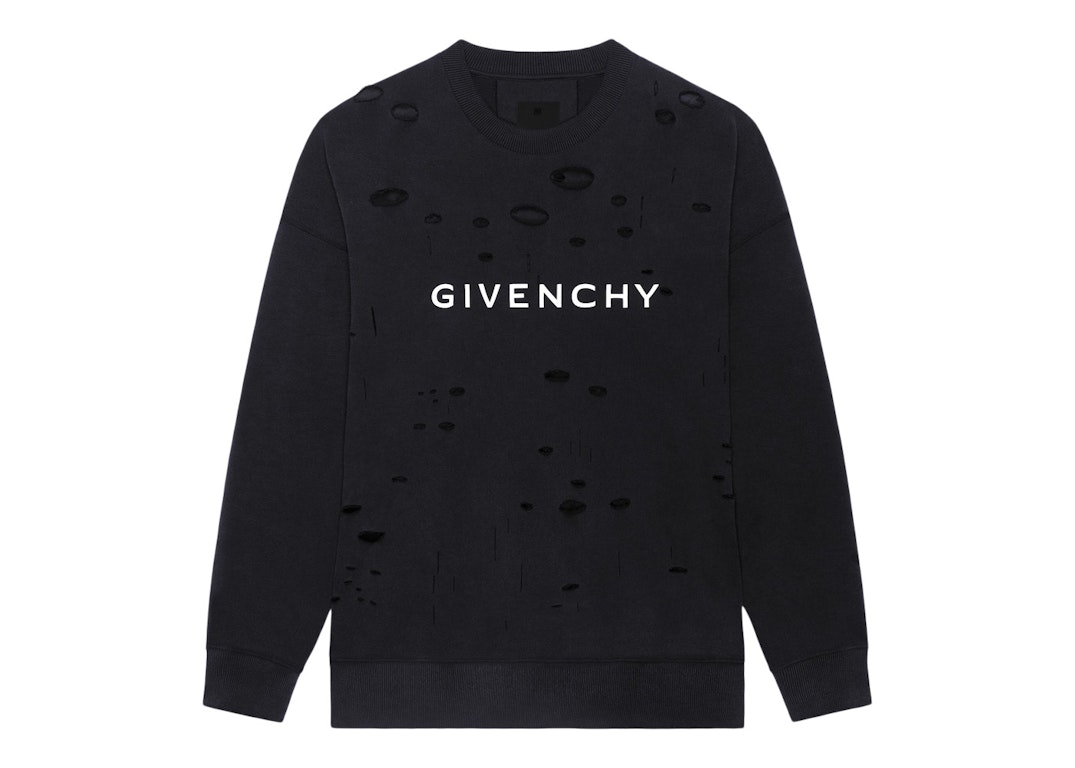 Pre-owned Givenchy Archetype With Destroyed Effect Sweatshirt Black/white