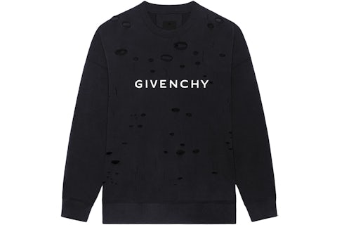 Givenchy Archetype With Destroyed Effect Sweatshirt Black/White