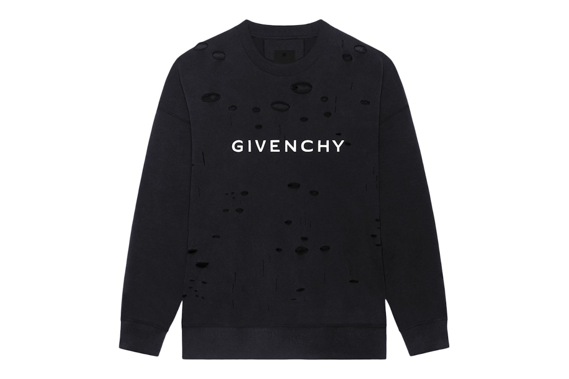 Pre-owned Givenchy Archetype With Destroyed Effect Sweatshirt Black/white