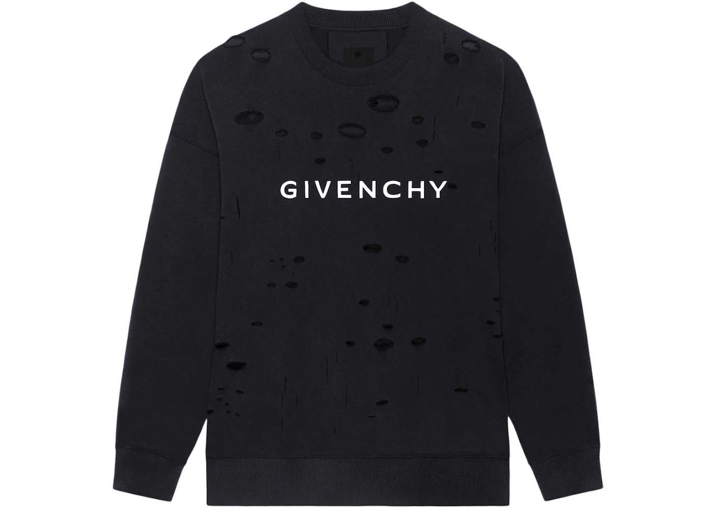 Sudadera Givenchy Archetype con Efecto Destruido Negro/Blanco