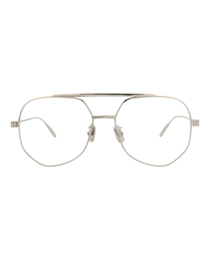 Pre-owned Givenchy Women's Aviatorframe Metal Optical Frames In Palladium Palladium Transparent (gv50026u/56/0
