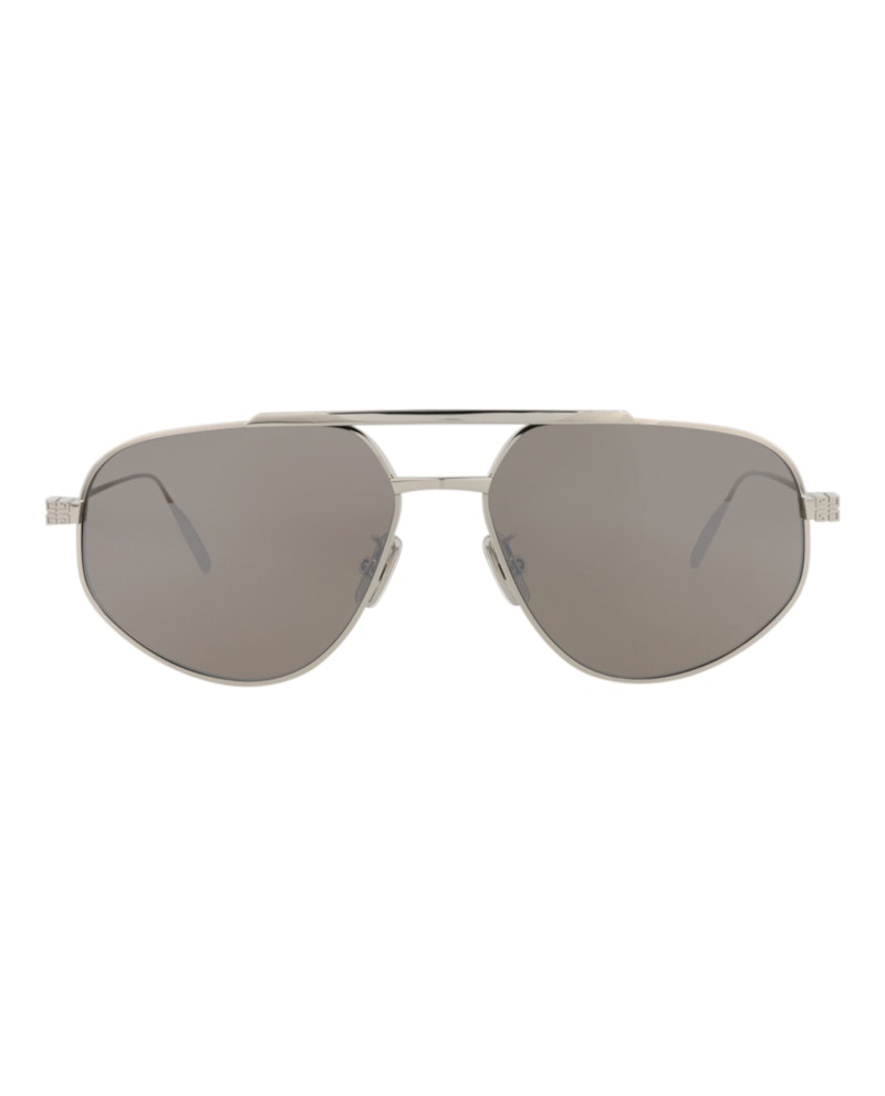 Pre-owned Givenchy Men's Aviatorframe Metal Sunglasses In Palladium Palladium Silver (gv40058u/57/16g)