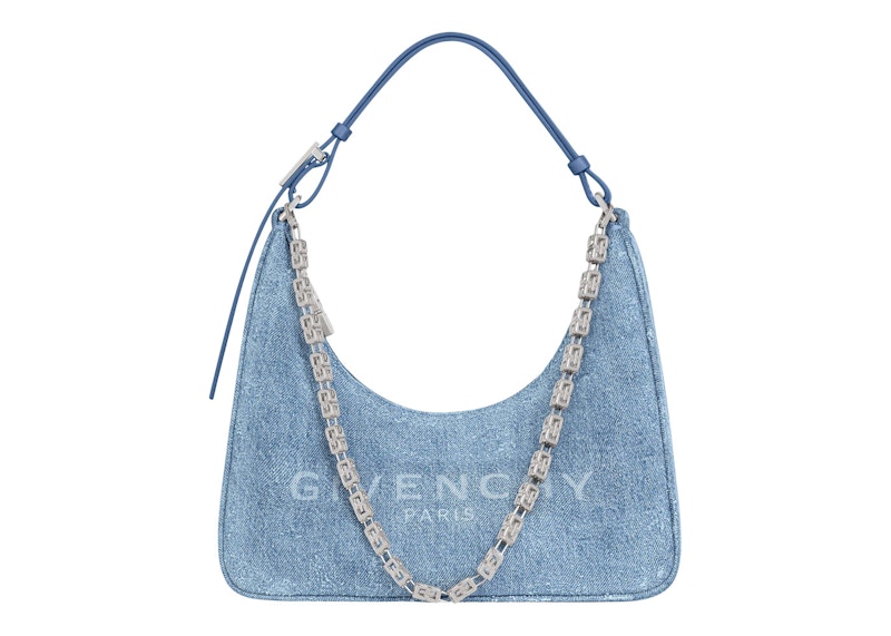 Givenchy Bag Small Moon Cut Out in Washed Denim with Chain Medium