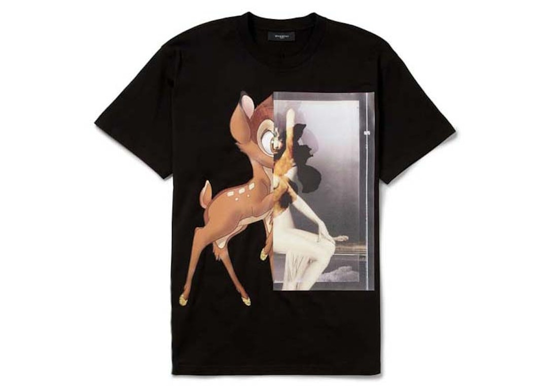 Pre-owned Givenchy Bambi Print Cotton Jersey T-shirt Black