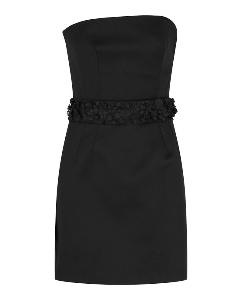 Givenchy Bustier Dress In Satin With Two Removable Belts Black