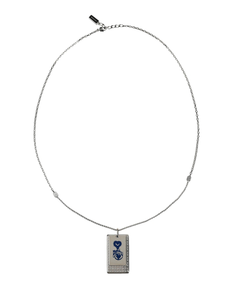 Givenchy CVD Double Tag Necklace Silver