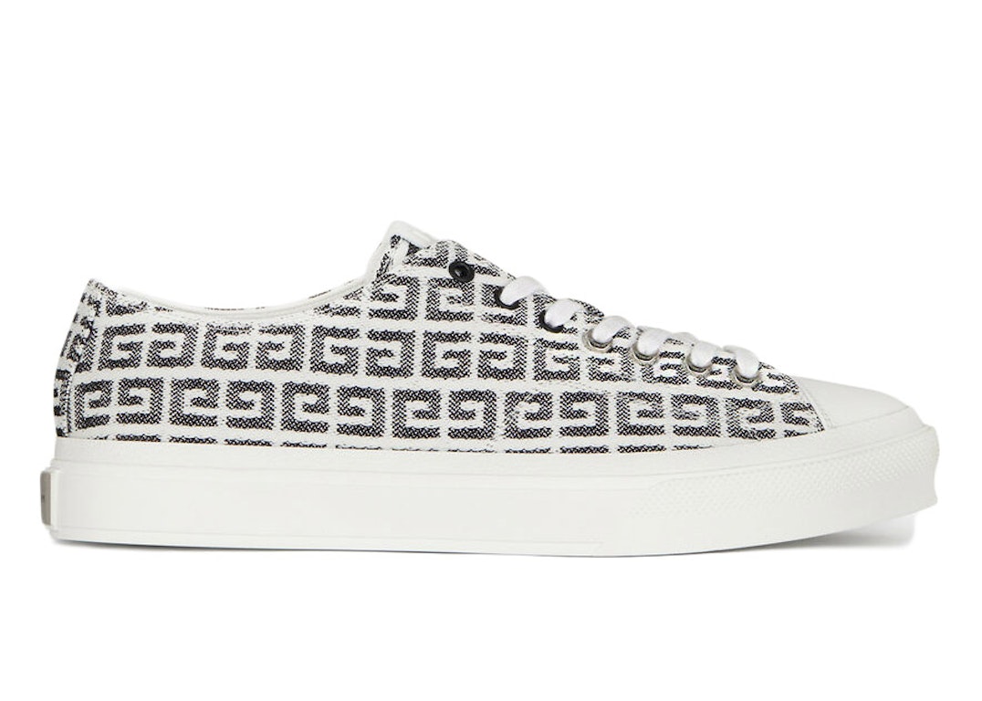 Pre-owned Givenchy City In 4g Jacquard In White/black