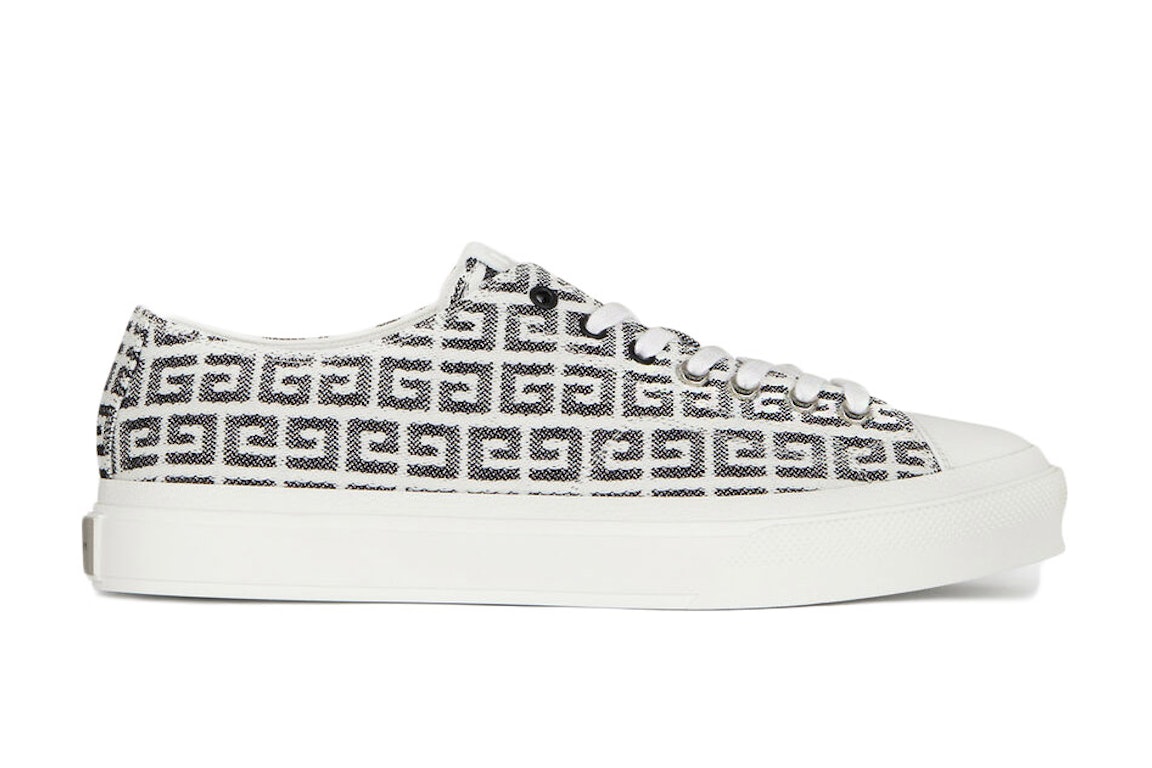 Pre-owned Givenchy City In 4g Jacquard In White/black