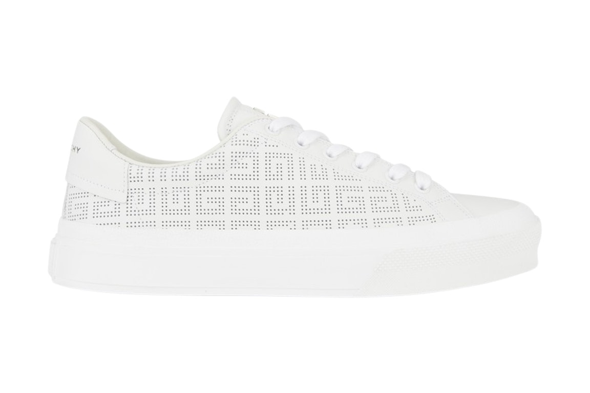 Pre-owned Givenchy City In 4g White White Perforated Jacquard (women's) In White/white