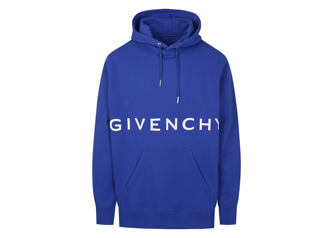Pre-owned Givenchy Classic Fit Bonded Hoodie Ocean Blue