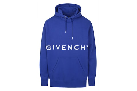 Givenchy Classic Fit Bonded Hoodie Ocean Blue Men's US