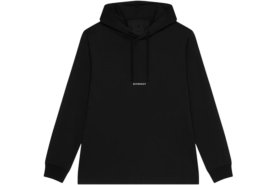 Givenchy Classic Fit Printed Jersey Hoodie Black